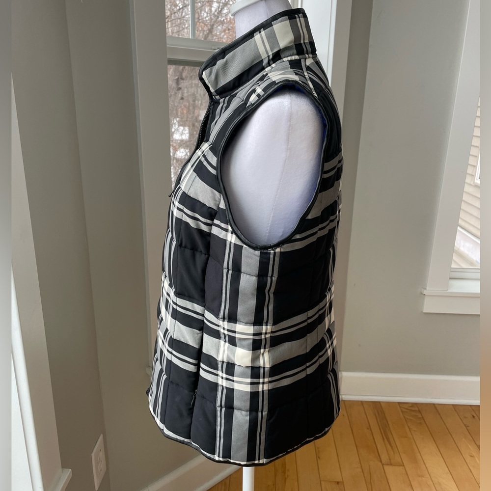 Lauren Ralph Lauren Black White Plaid Vest Size Medium - Picture 7 of 10